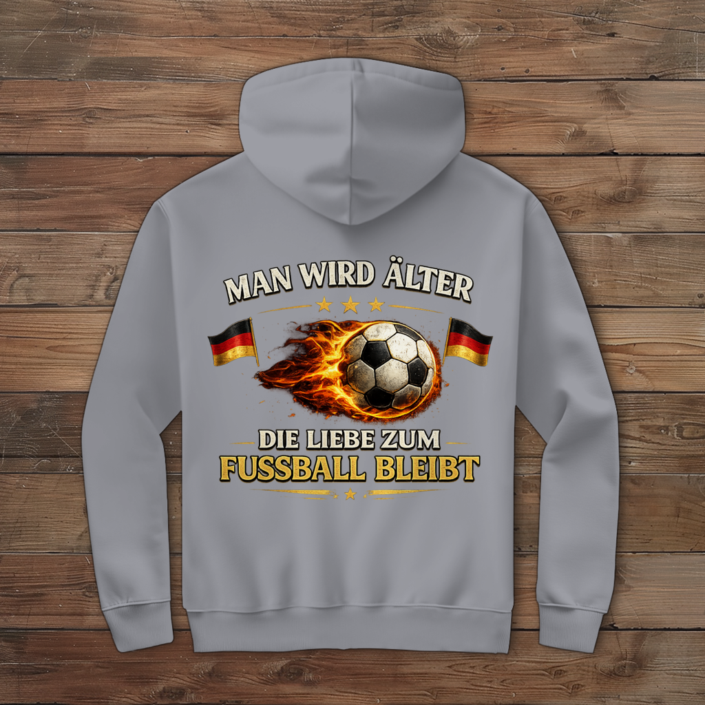 Herren Zipper Hoodie Man wird älter