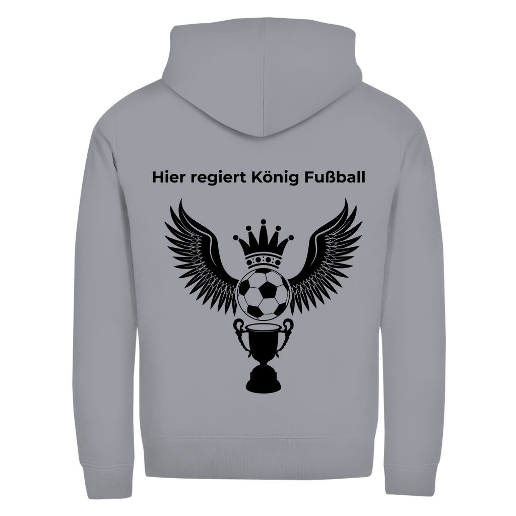 Herren Zipper Hoodie Hier regiert König Fußball