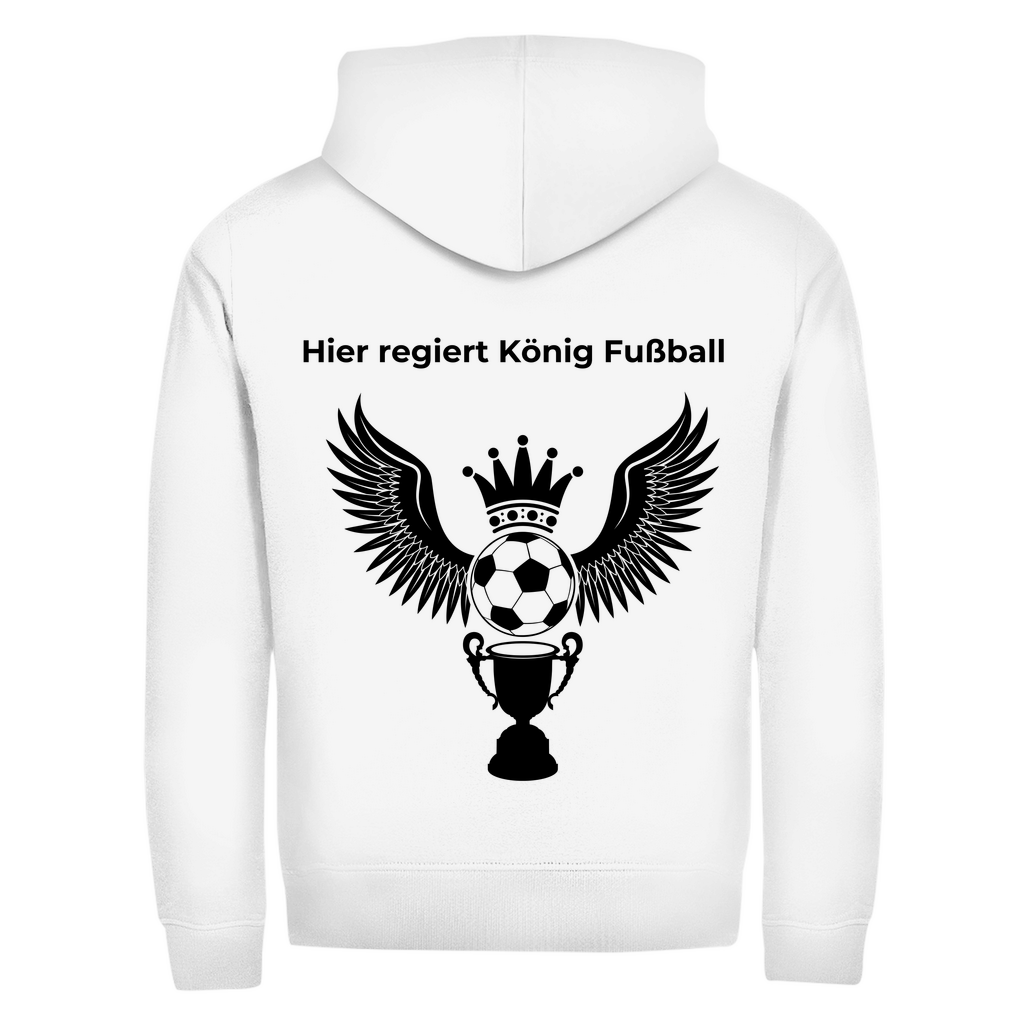 Herren Zipper Hoodie Hier regiert König Fußball