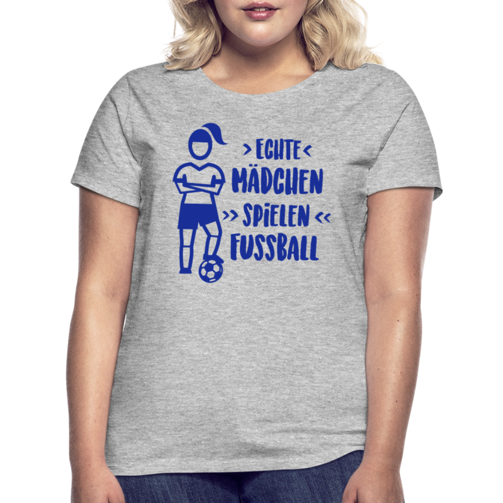 Echte Mädchen, T-Shirt, Damen - Grau meliert