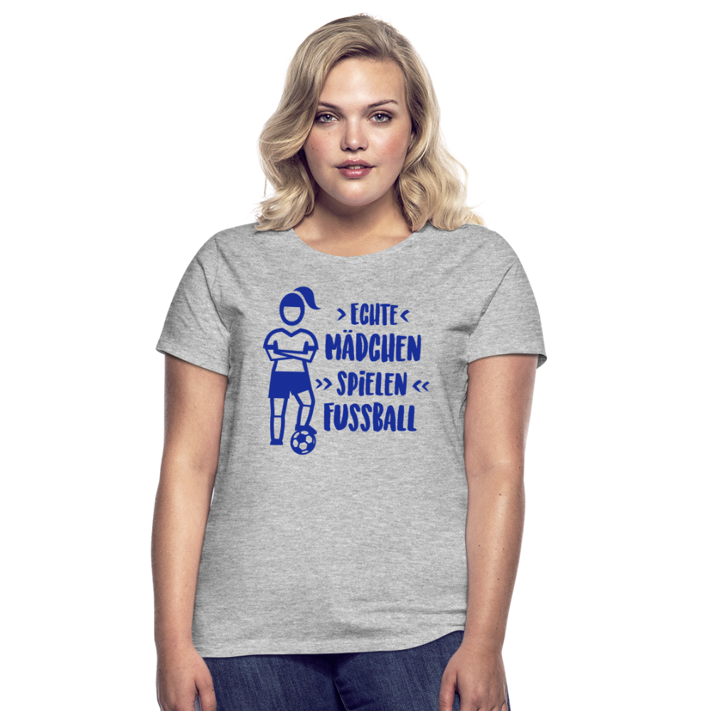 Echte Mädchen, T-Shirt, Damen - Grau meliert