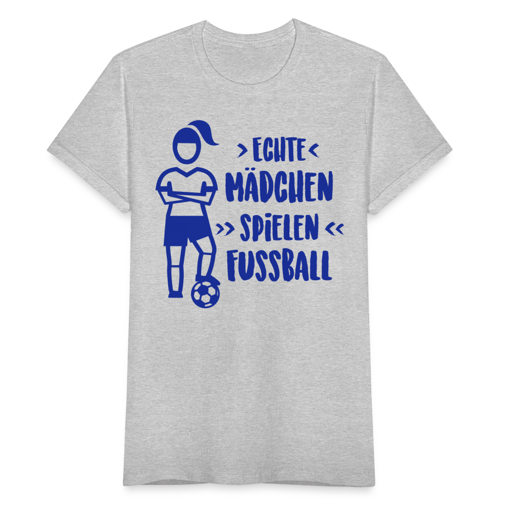 Echte Mädchen, T-Shirt, Damen - Grau meliert