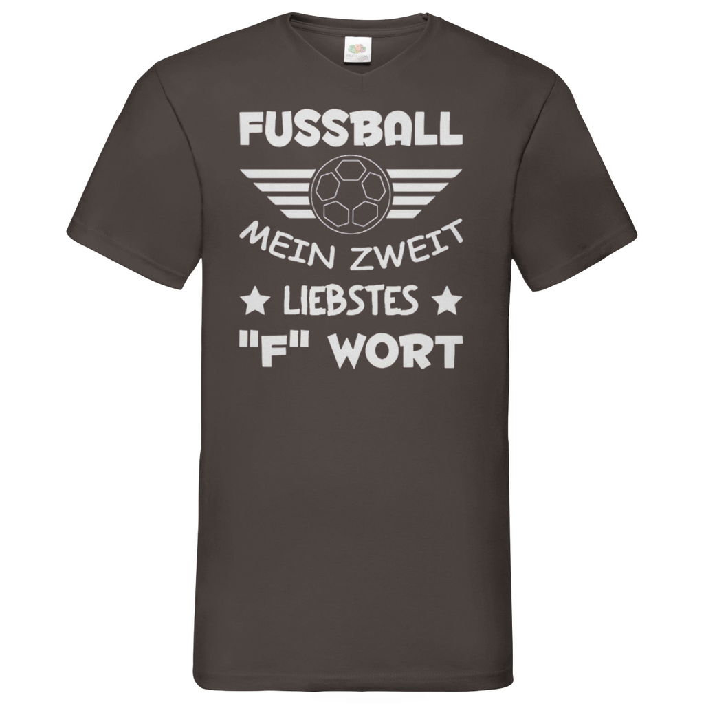 Herren Basic V-Neck T-Shirt Fußballspruch
