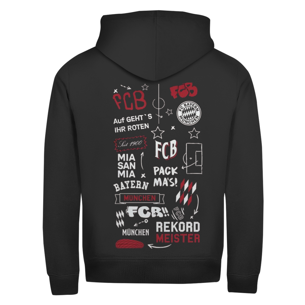 Herren Zipper Hoodie Auf gehts Ihr Roten