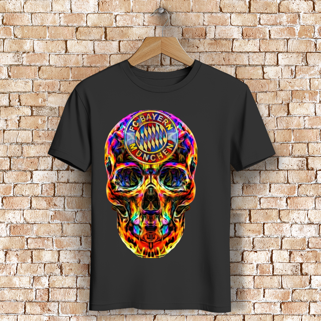 Herren Premium Bio T-Shirt FC Bayern Totenkopf