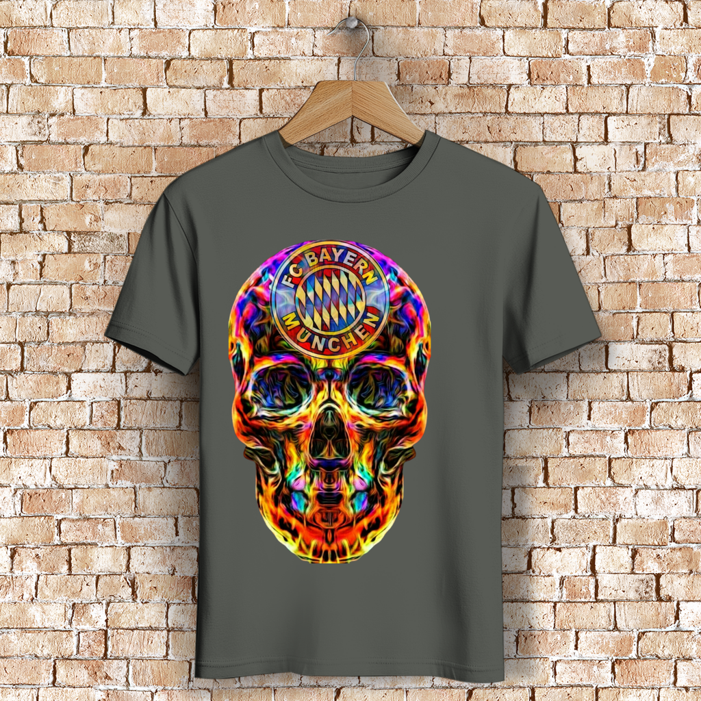 Herren Premium Bio T-Shirt FC Bayern Totenkopf