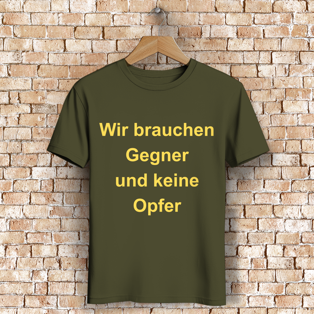 Herren Premium Bio T-Shirt Wir brauchen Gegner, und keine Opfer