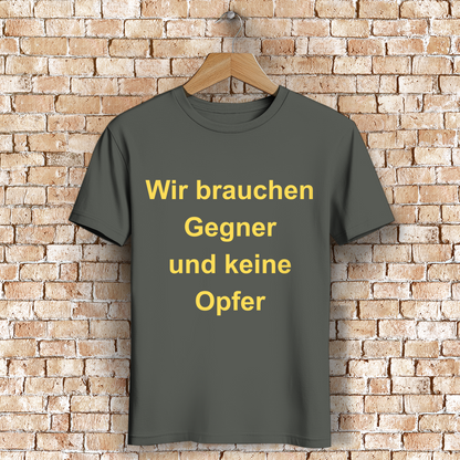 Herren Premium Bio T-Shirt Wir brauchen Gegner, und keine Opfer
