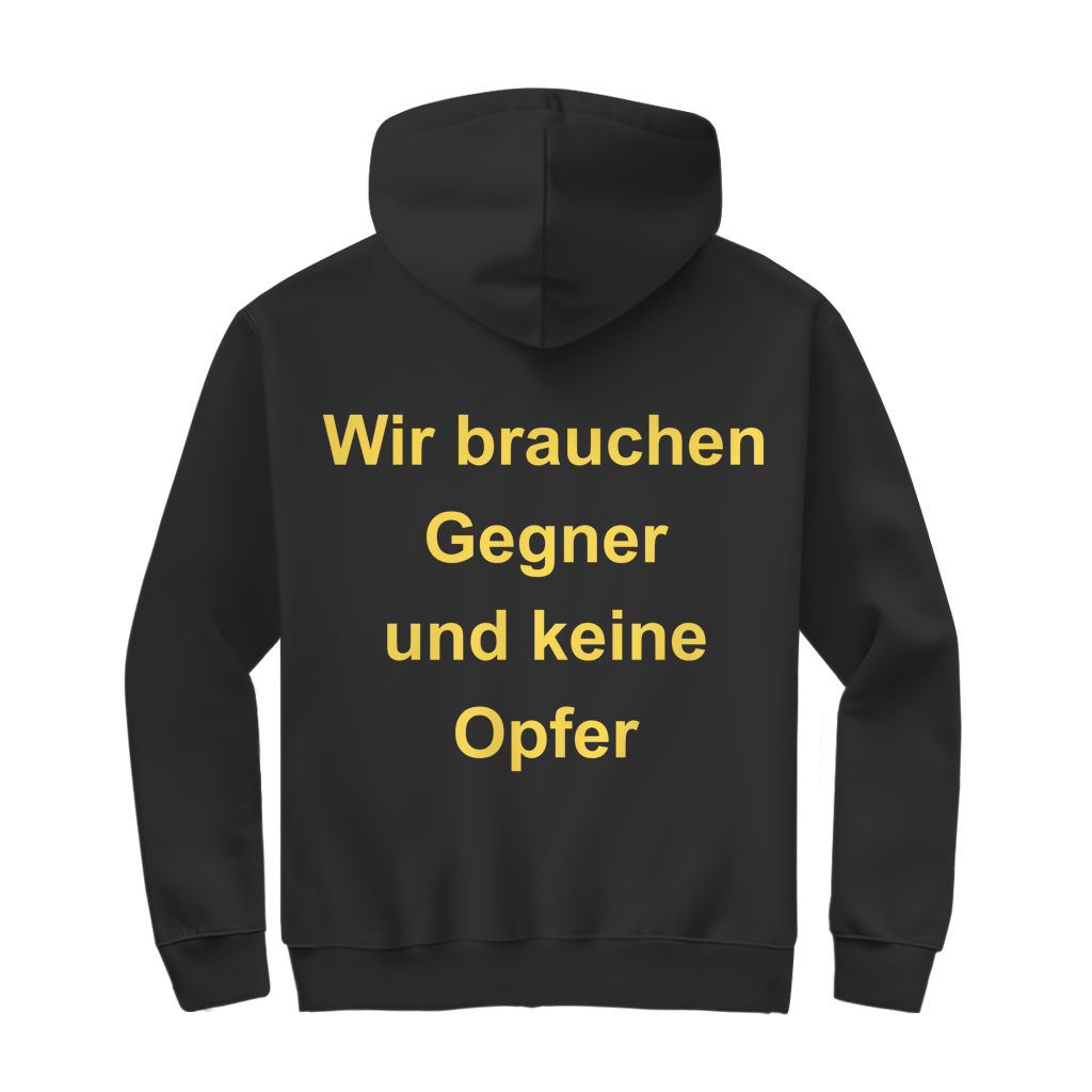 Herren Zipper Hoodie Wir brauchen Gegner, und keine Opfer