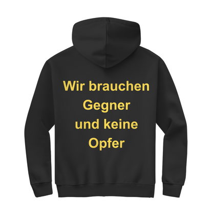 Herren Zipper Hoodie Wir brauchen Gegner, und keine Opfer