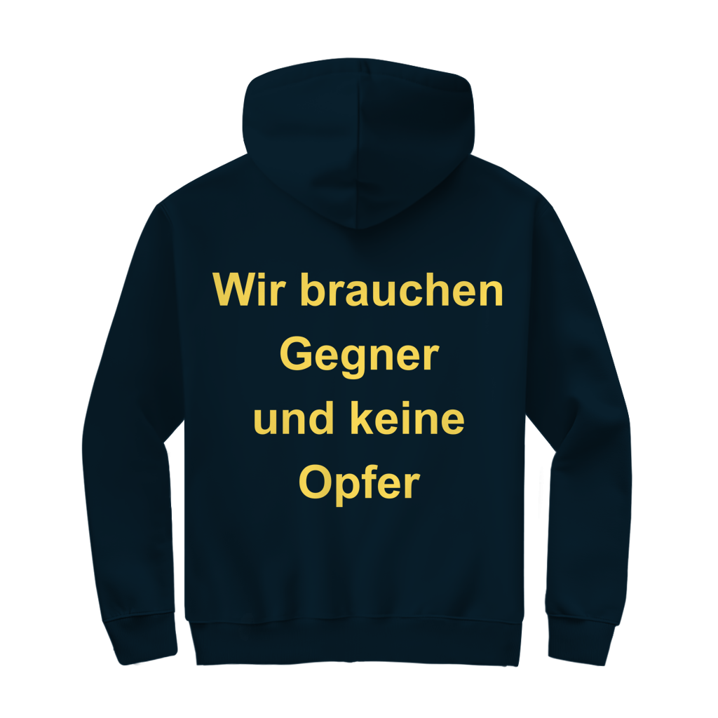 Herren Zipper Hoodie Wir brauchen Gegner, und keine Opfer