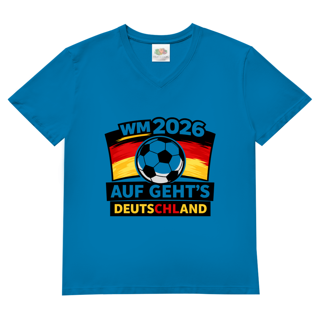 Herren Basic V-Neck T-Shirt WM 2026 1
