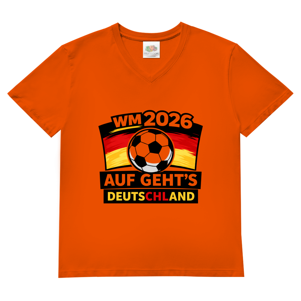 Herren Basic V-Neck T-Shirt WM 2026 1