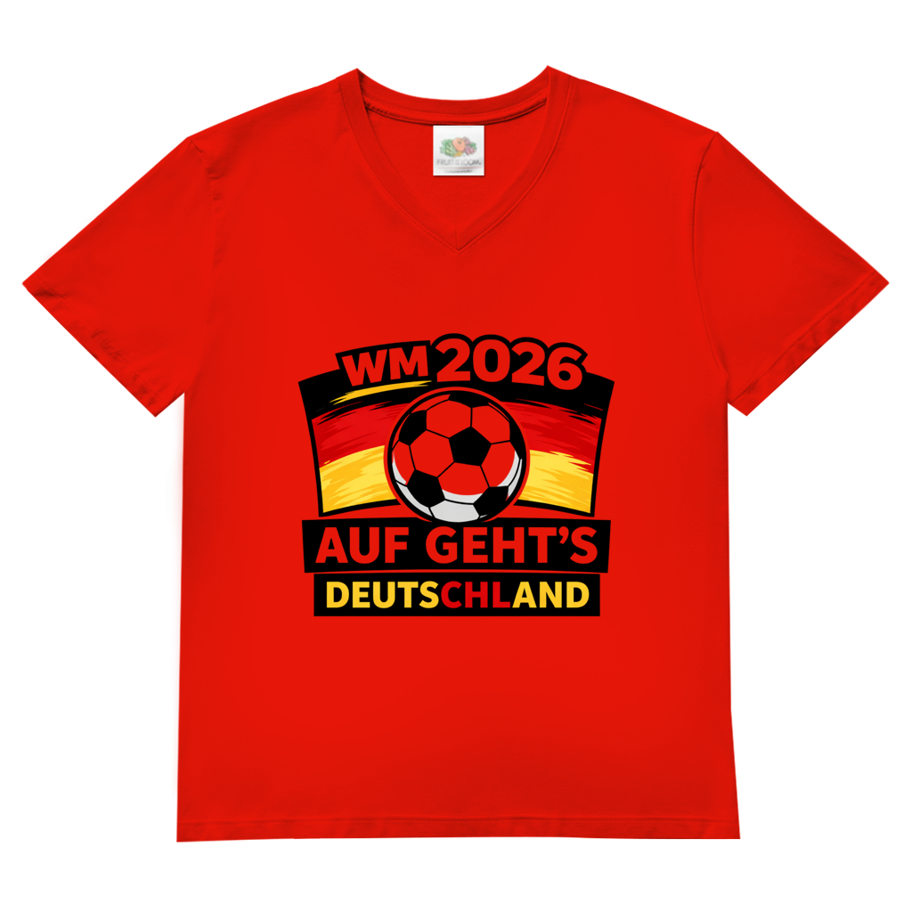 Herren Basic V-Neck T-Shirt WM 2026 1