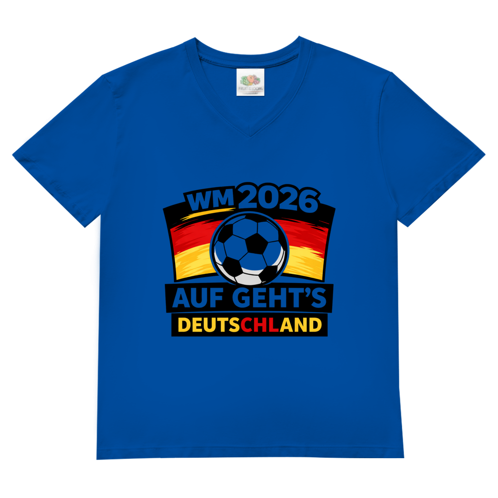 Herren Basic V-Neck T-Shirt WM 2026 1