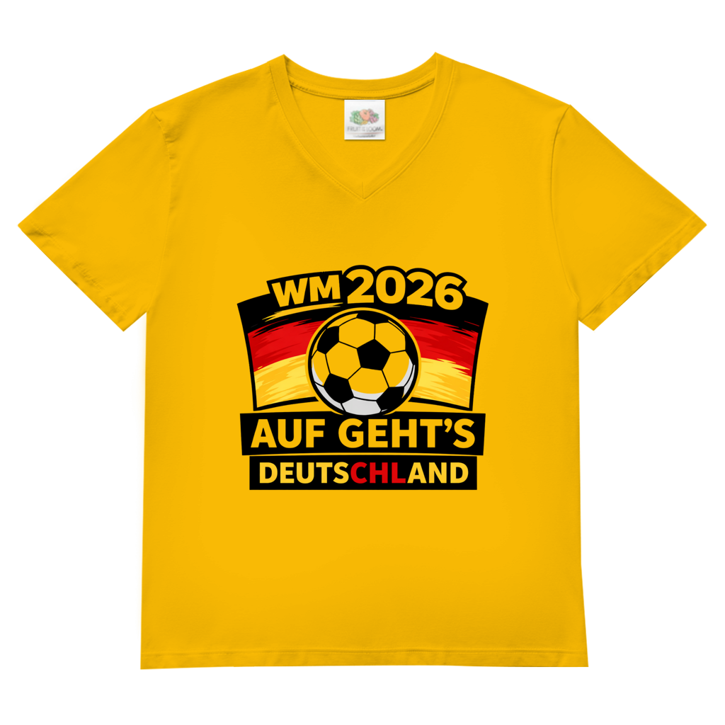 Herren Basic V-Neck T-Shirt WM 2026 1