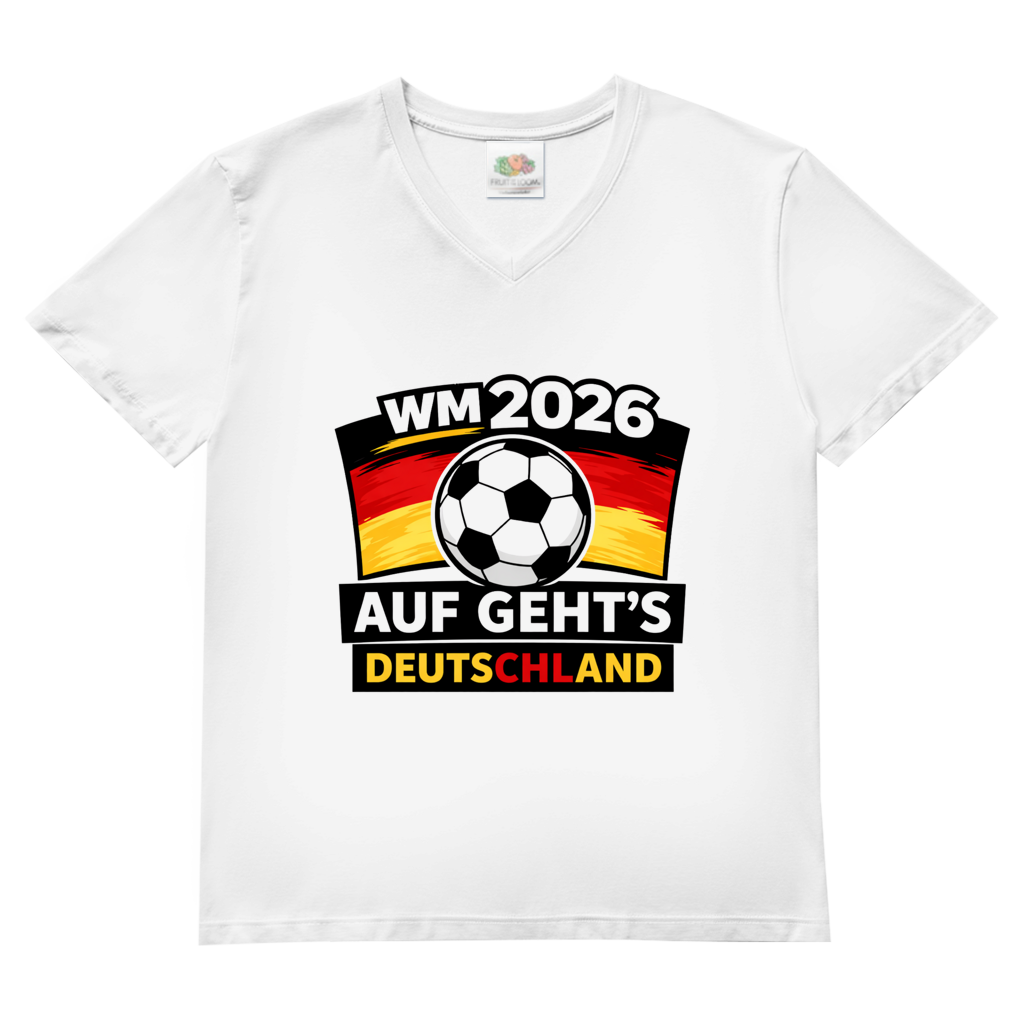Herren Basic V-Neck T-Shirt WM 2026 1