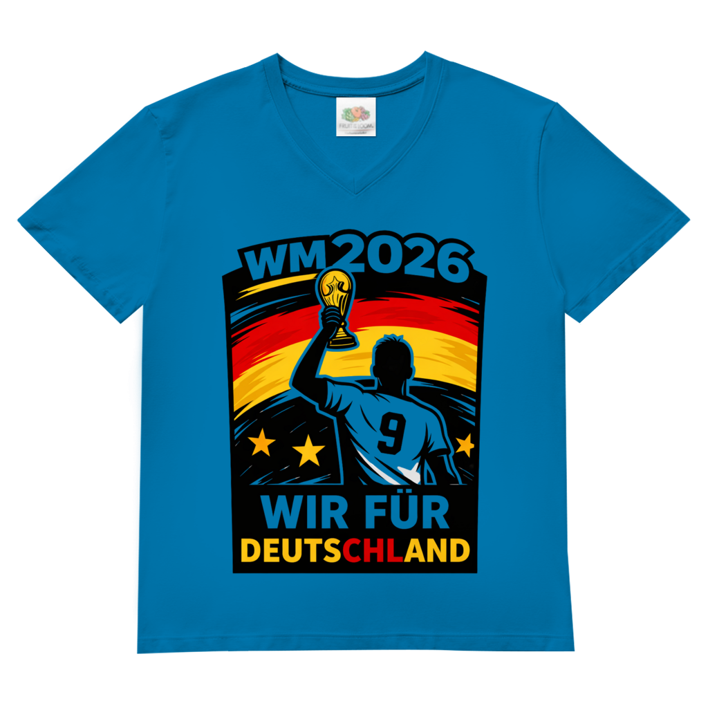 Herren Basic V-Neck T-Shirt WM 2026 2