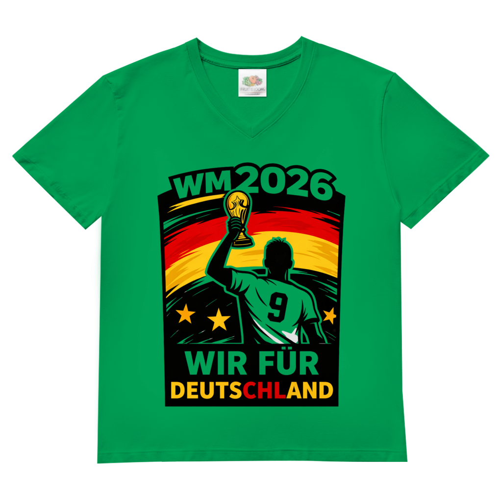 Herren Basic V-Neck T-Shirt WM 2026 2