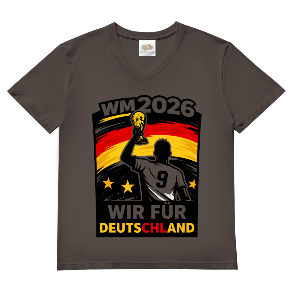 Herren Basic V-Neck T-Shirt WM 2026 2