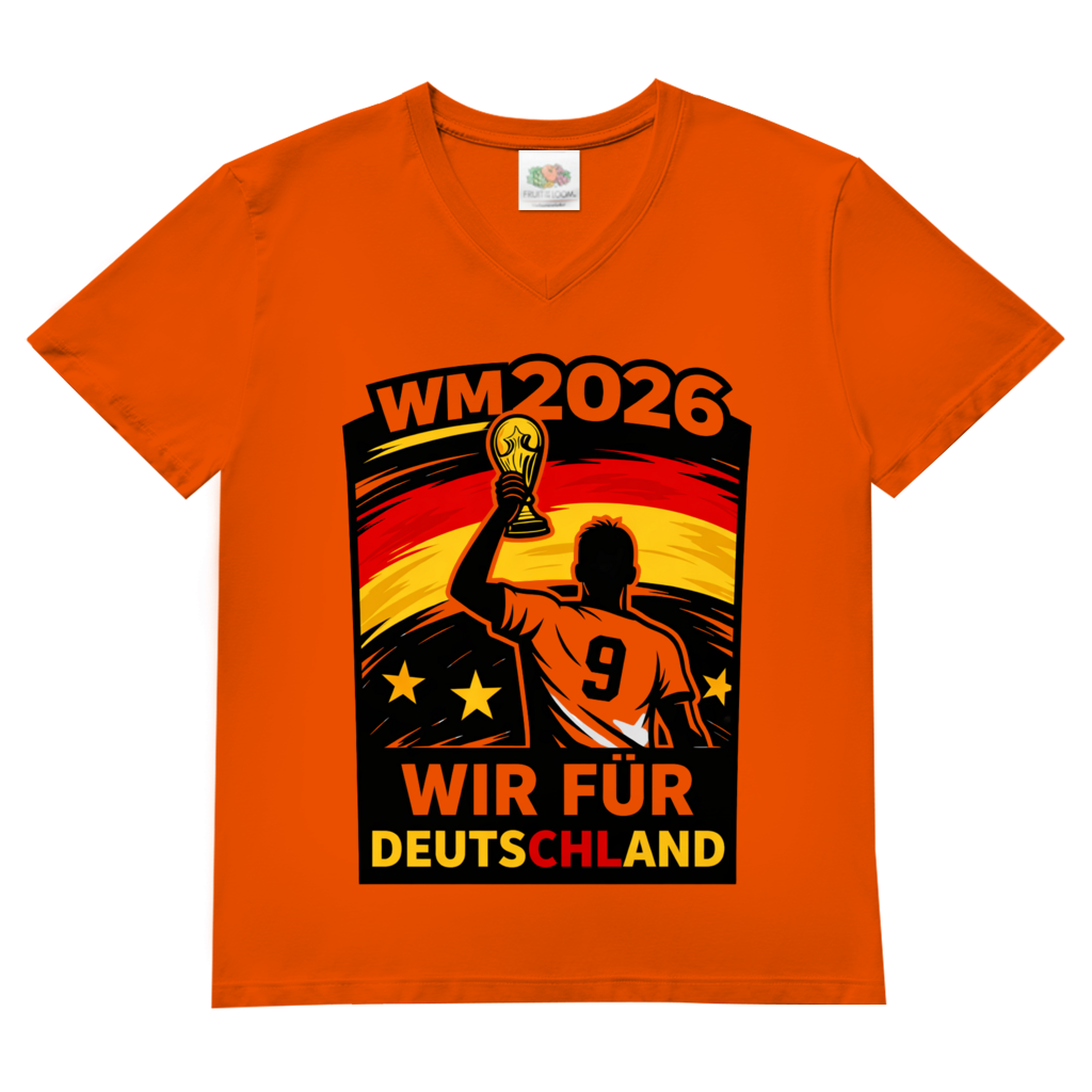 Herren Basic V-Neck T-Shirt WM 2026 2