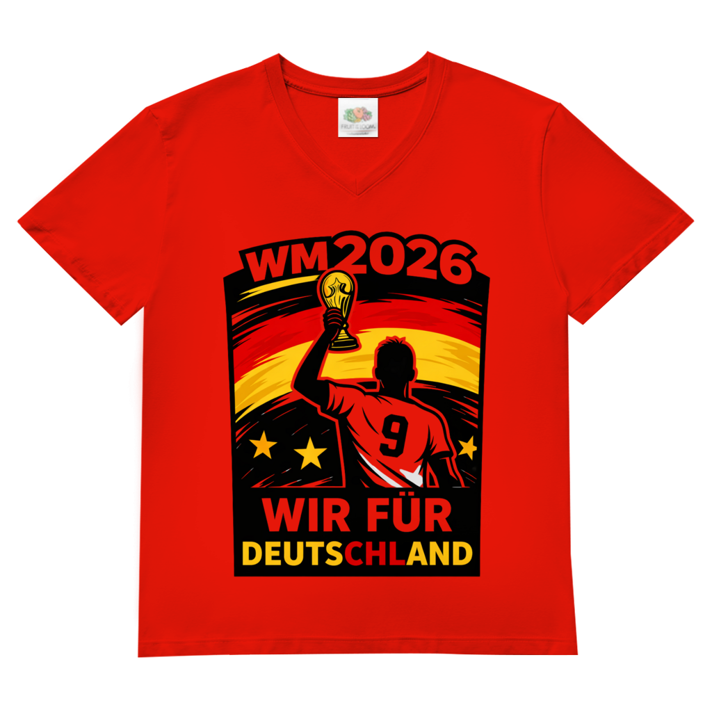 Herren Basic V-Neck T-Shirt WM 2026 2
