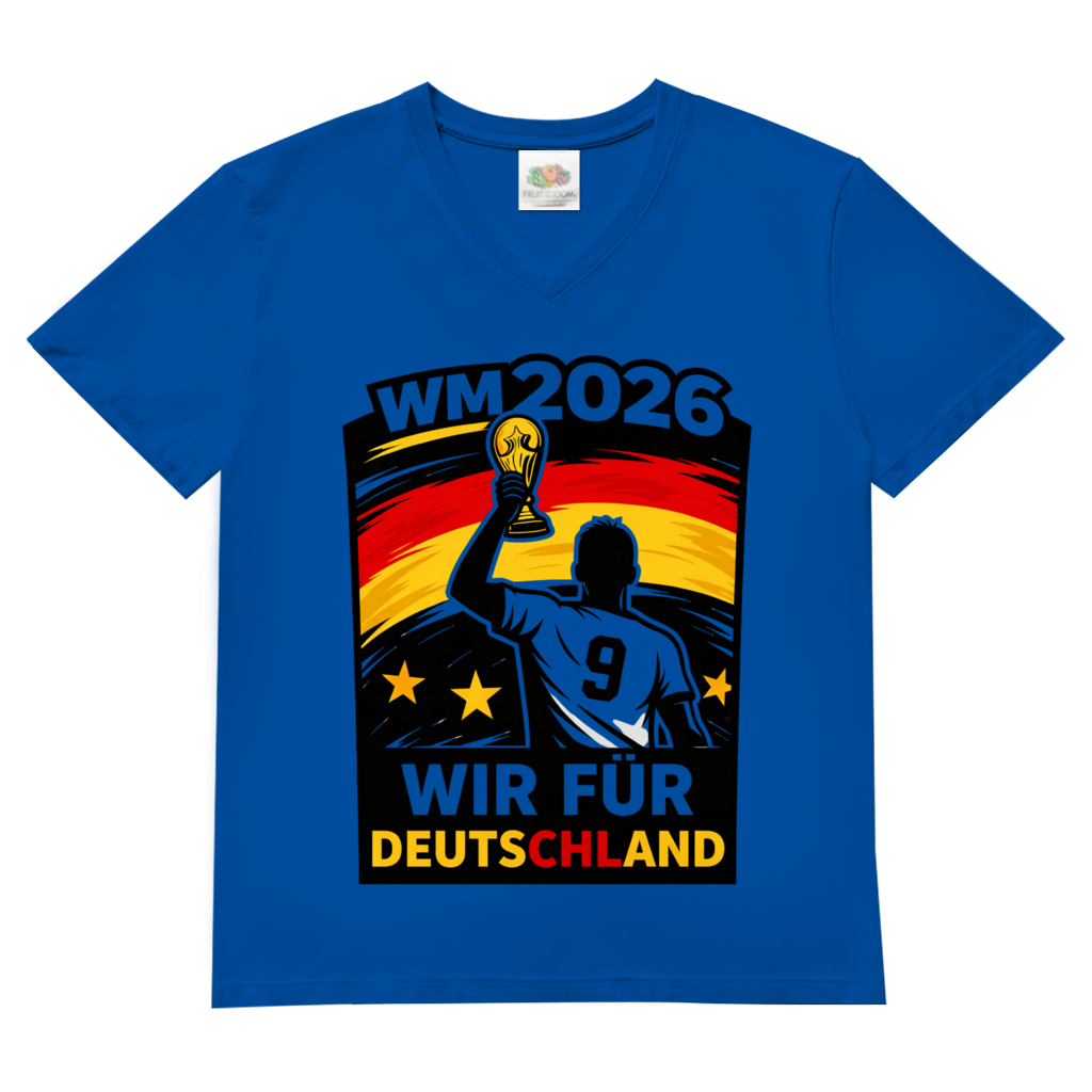Herren Basic V-Neck T-Shirt WM 2026 2