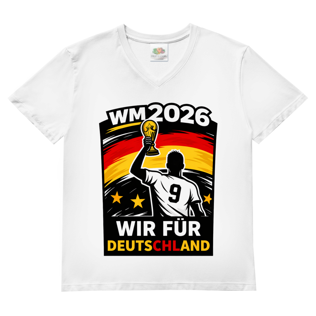 Herren Basic V-Neck T-Shirt WM 2026 2