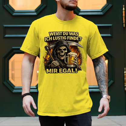 Herren T-Shirt Skelett mit Bier