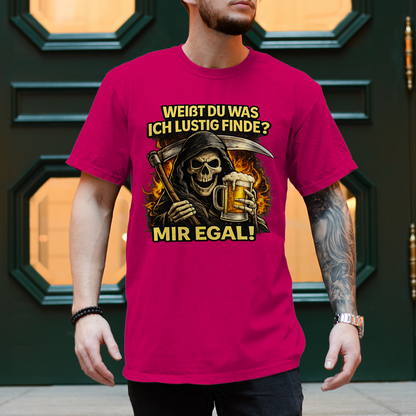 Herren T-Shirt Skelett mit Bier