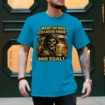 Herren T-Shirt Skelett mit Bier
