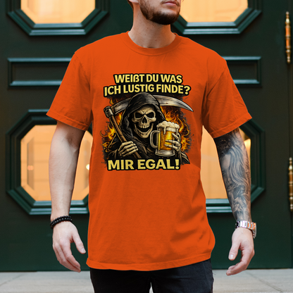 Herren T-Shirt Skelett mit Bier