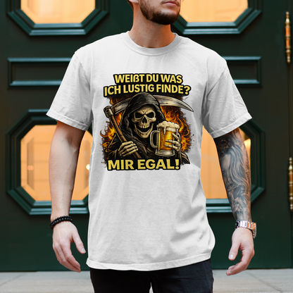 Herren T-Shirt Skelett mit Bier