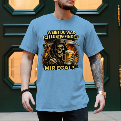 Herren T-Shirt Skelett mit Bier