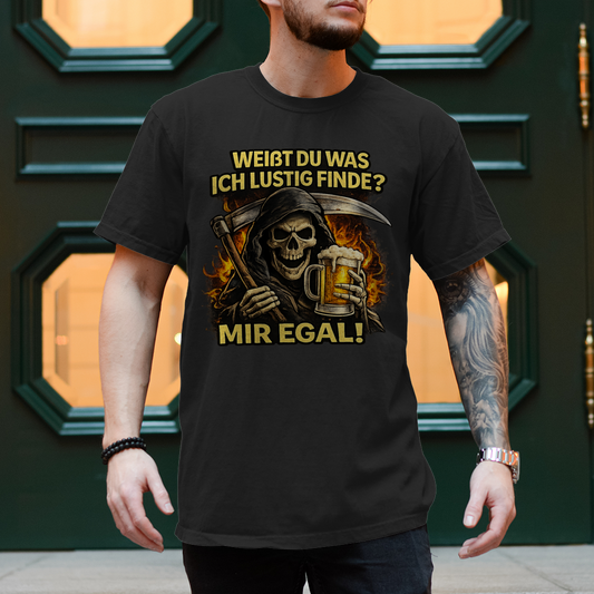 Herren T-Shirt Skelett mit Bier
