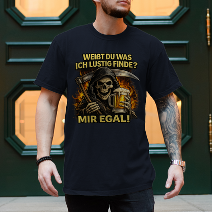 Herren T-Shirt Skelett mit Bier