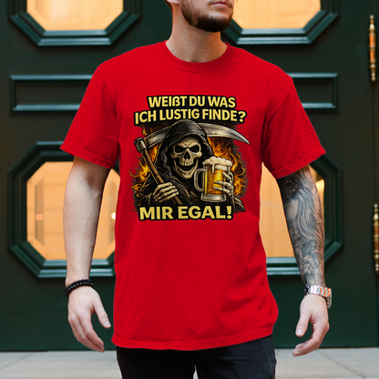 Herren T-Shirt Skelett mit Bier