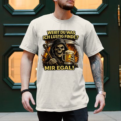 Herren T-Shirt Skelett mit Bier