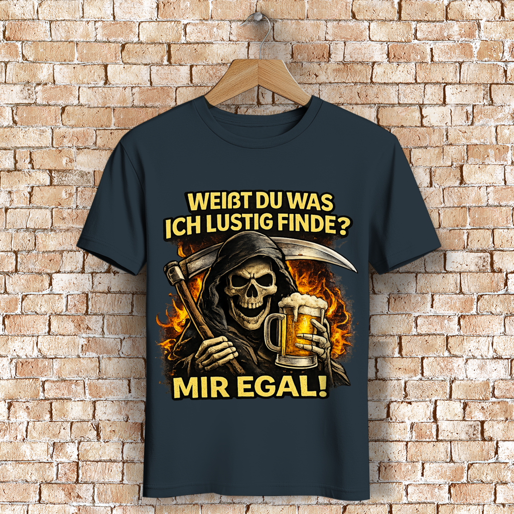 Herren Premium Bio T-Shirt Skelett mit Bier
