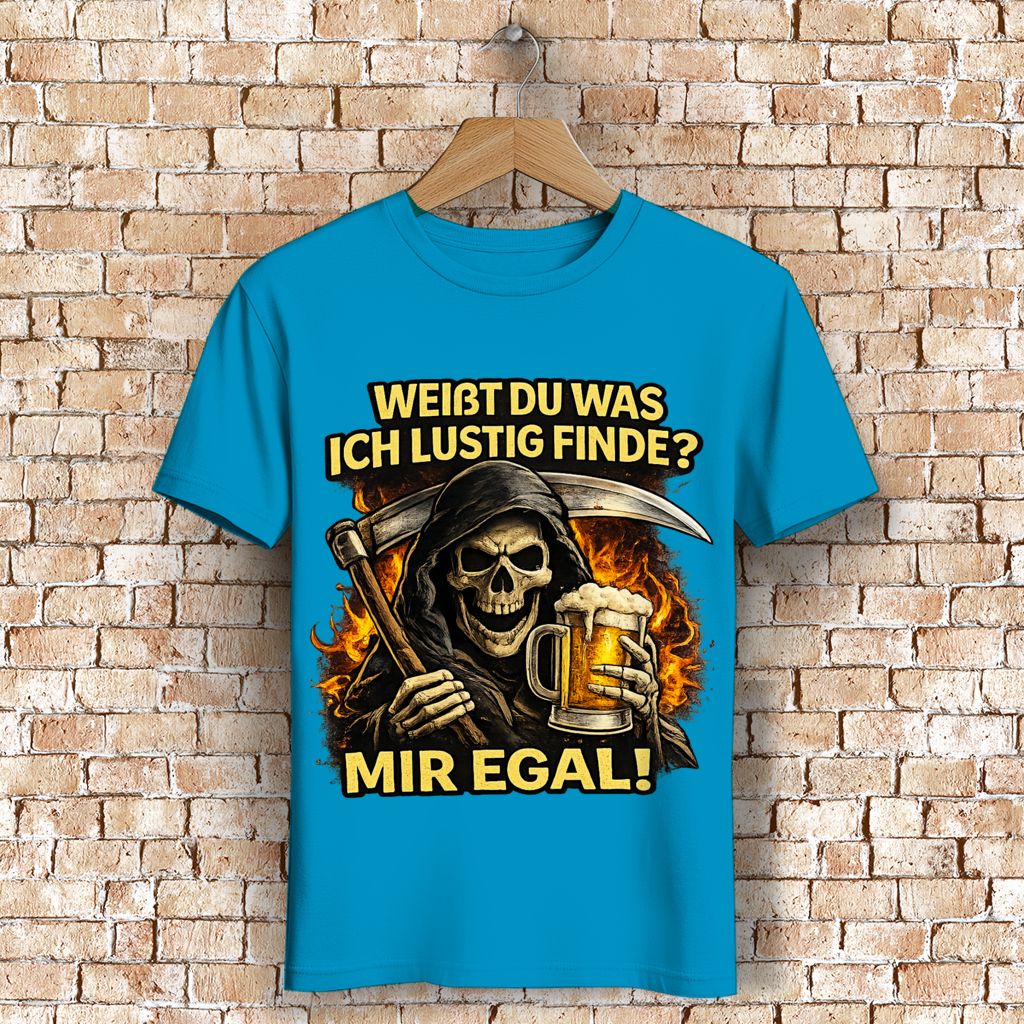 Herren Premium Bio T-Shirt Skelett mit Bier