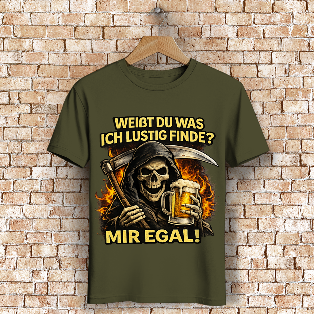 Herren Premium Bio T-Shirt Skelett mit Bier