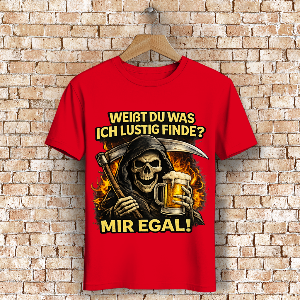 Herren Premium Bio T-Shirt Skelett mit Bier