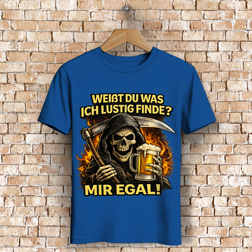 Herren Premium Bio T-Shirt Skelett mit Bier