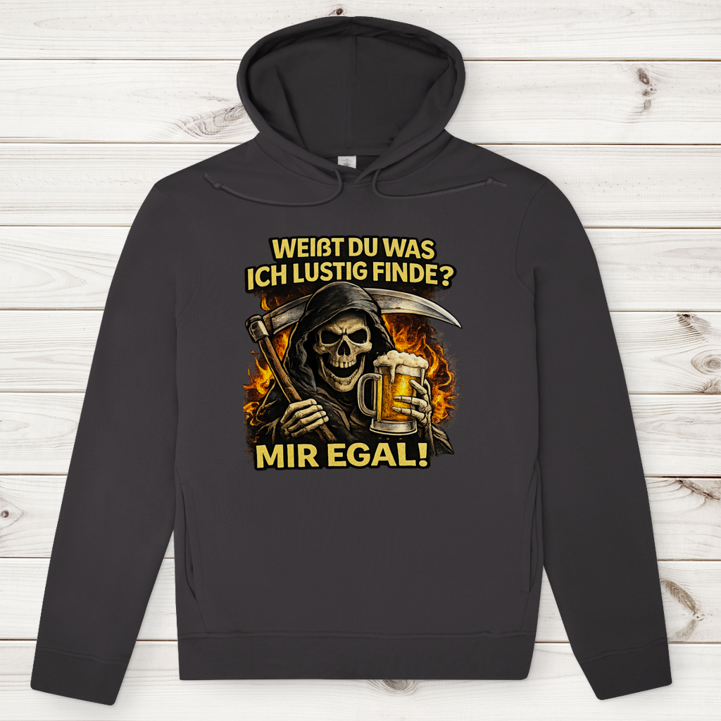 Herren Premium Bio Hoodie Skelett mit Bier