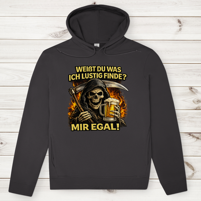 Herren Premium Bio Hoodie Skelett mit Bier