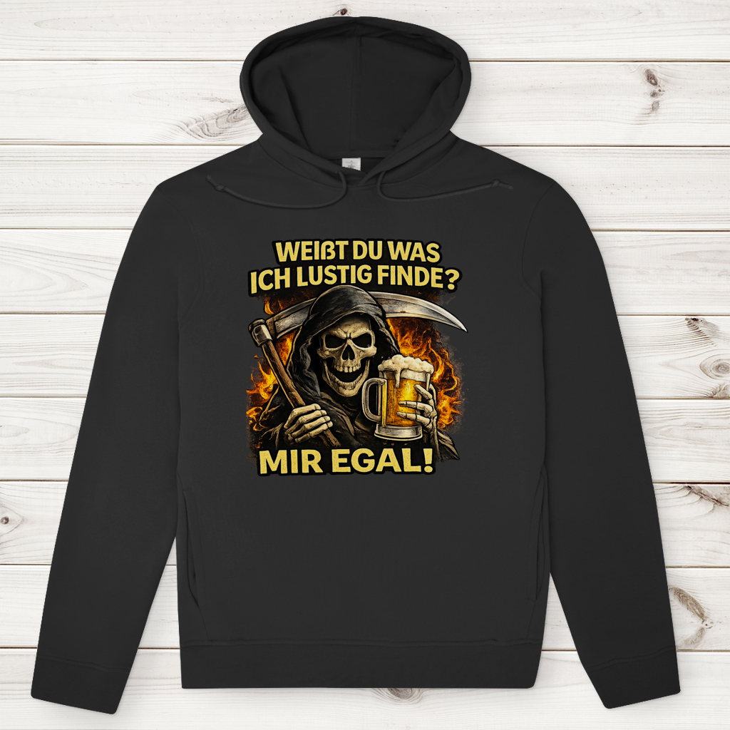 Herren Premium Bio Hoodie Skelett mit Bier