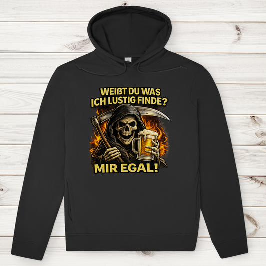 Herren Premium Bio Hoodie Skelett mit Bier