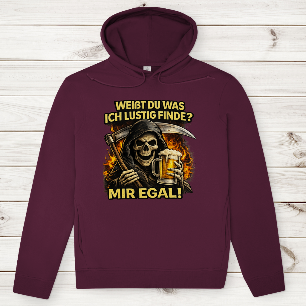 Herren Premium Bio Hoodie Skelett mit Bier