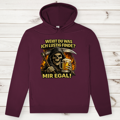 Herren Premium Bio Hoodie Skelett mit Bier