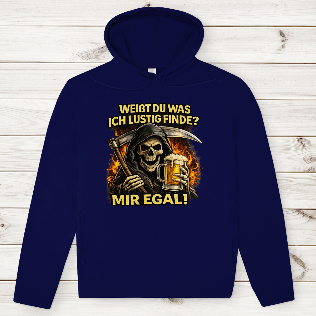 Herren Premium Bio Hoodie Skelett mit Bier